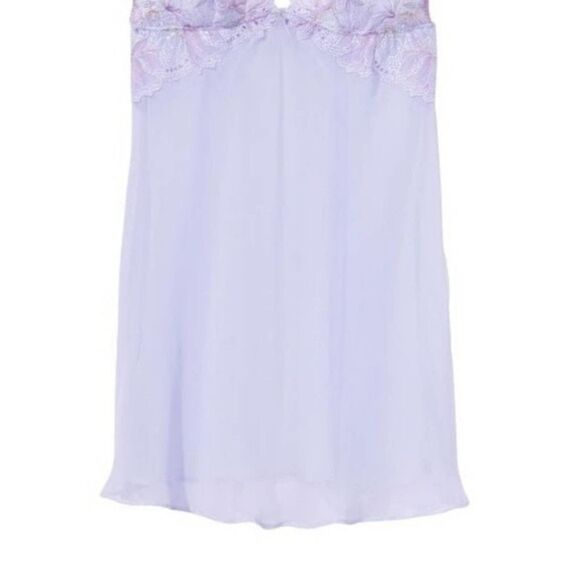 RARE🧚‍♀️Victoria'sSecret Lace Mini Slip Exquisite Floral Icy Lavender - Picture 6 of 14